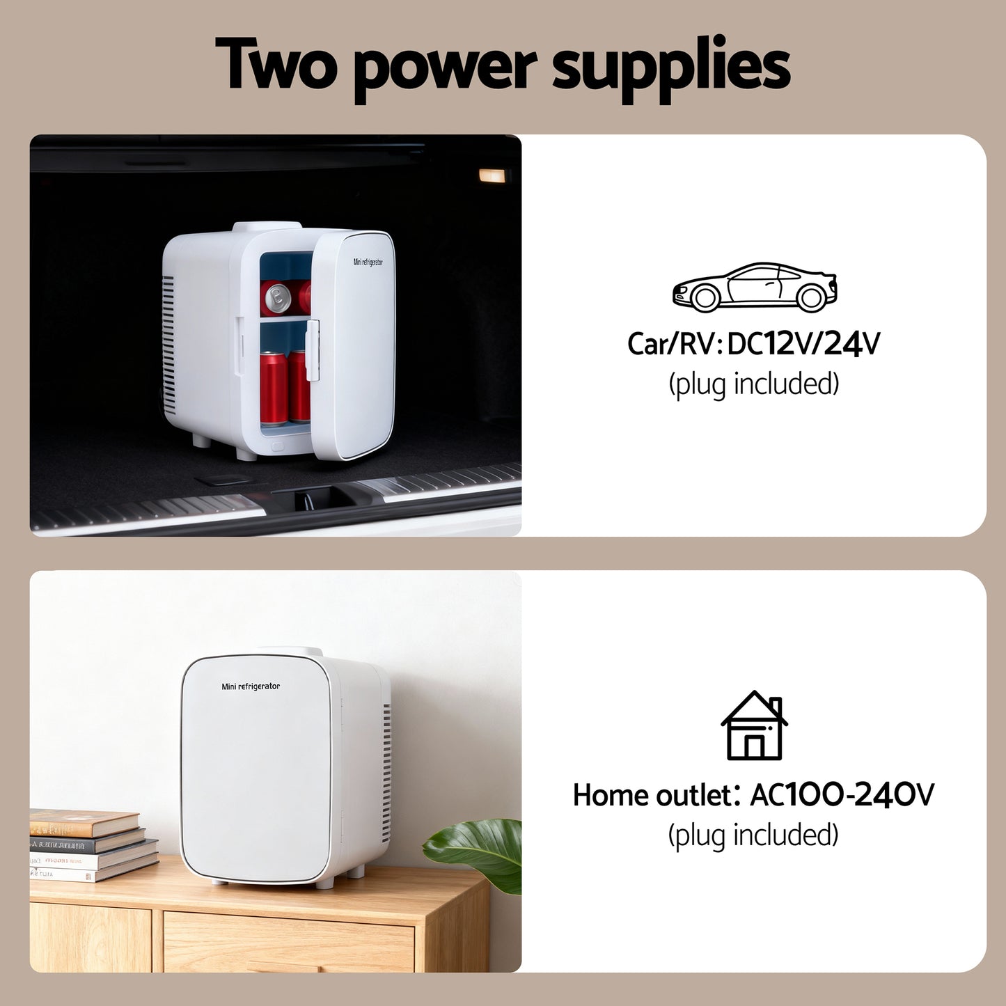 Glacio Mini Fridge Portable White Electric Cooler Warmer 12V 220V