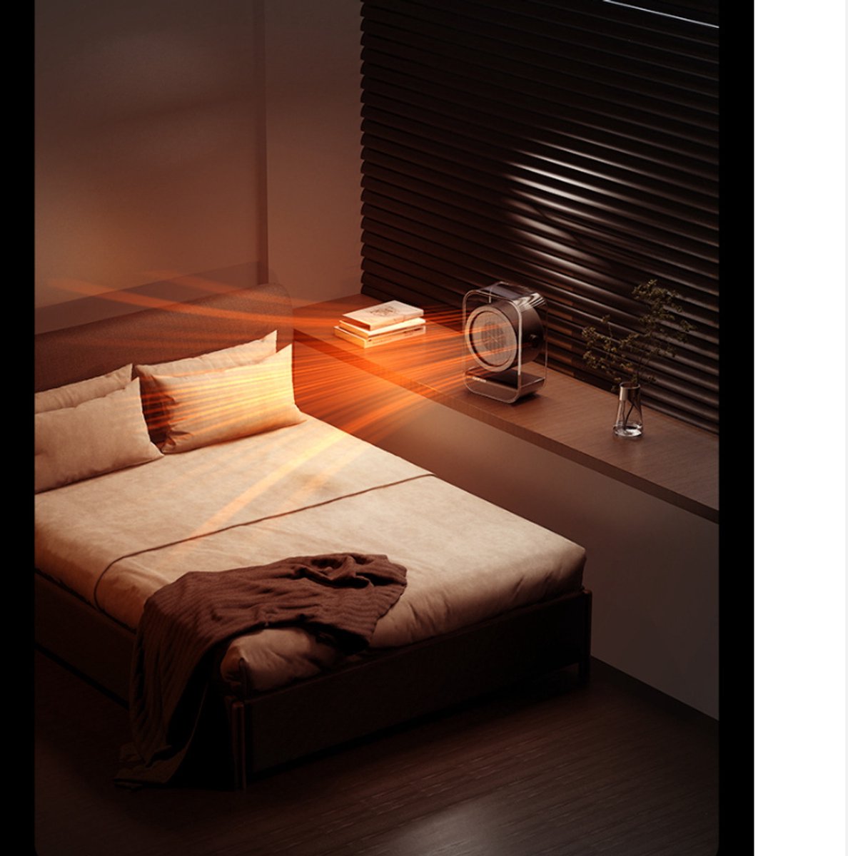 Electric Heater - Portable Electric Heater - Table Heater - Small Household Heater - Portable Fast Heating Electric Heater for the Office - 2 Temperature Settings - Black