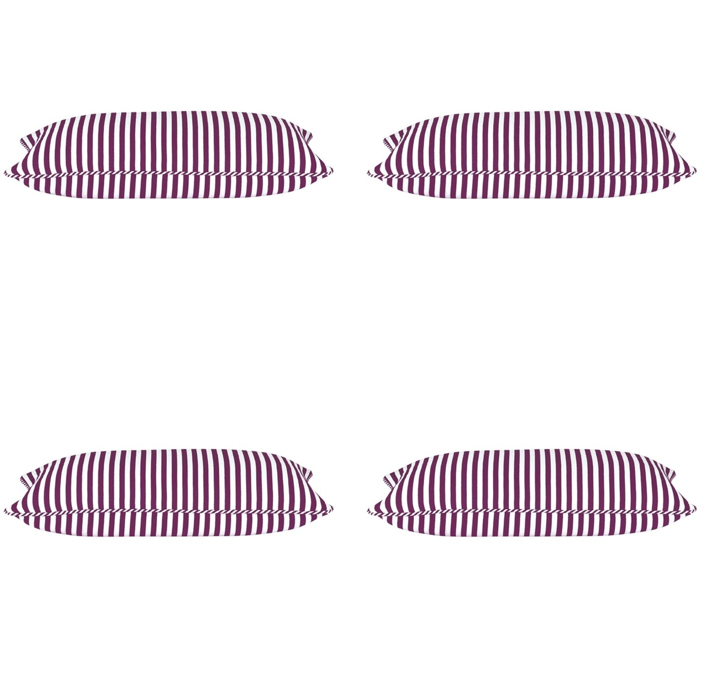 Pack of 4 Dandi Fuchsia Plum Purple & White Rectangle Cushion Covers