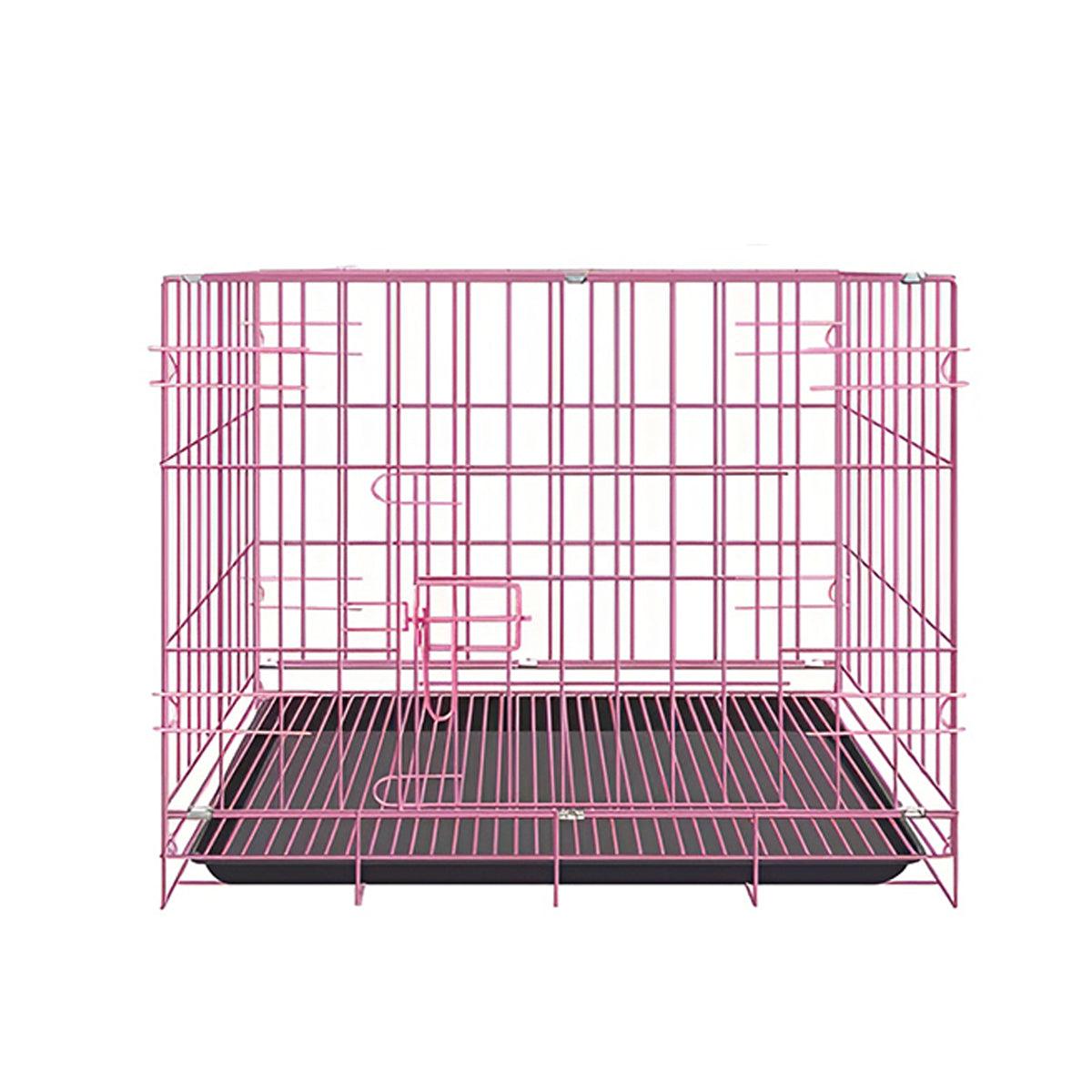 Metal Dog Crate Pet Cage with Divider for Puppies Cats Kennel Indoor Pet House - Large-Blue