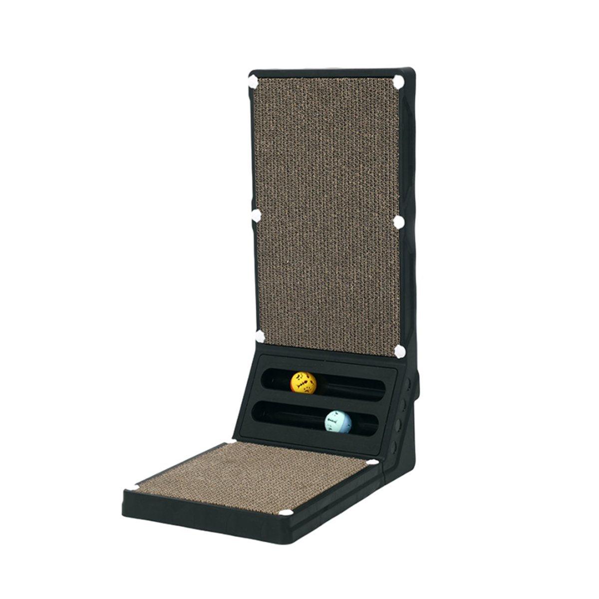 L-shaped Cat Scratching Board Vertical Claw Toy Cat Scratcher for Pet Playtime - Black