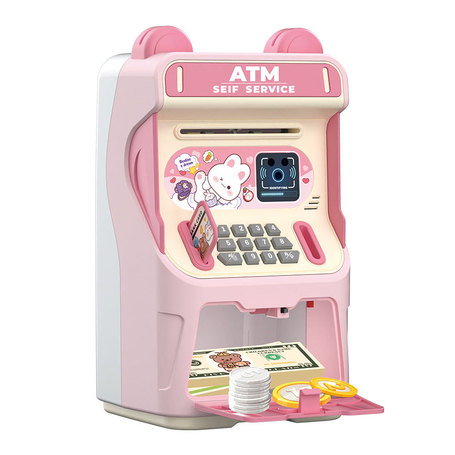 Blue Kids Electronic ATM Piggy Bank - Password Safe Box with Auto Scroll & Music - Educational Saving Toy