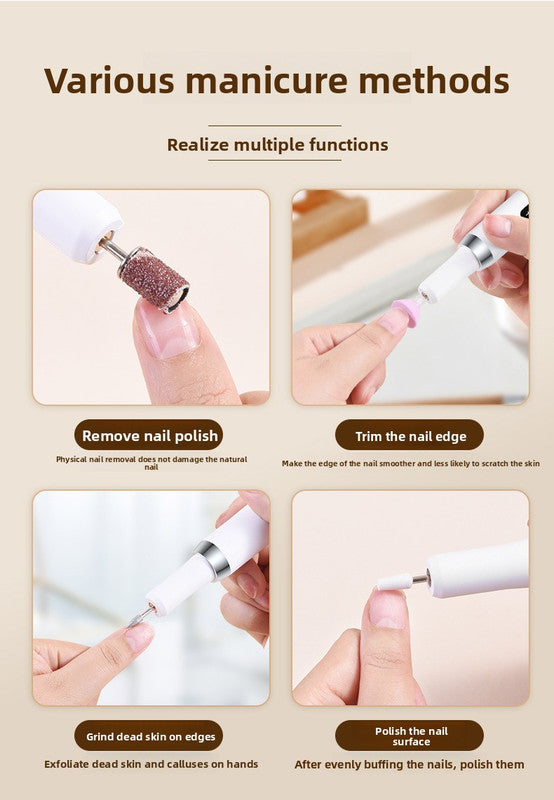Electric Nail Drill Machine Cordless Portable E-File Kit with Charging Base LED Display 3 Speeds 15000RPM for Gel Polish Acrylic Removal Manicure Pedicure Home White