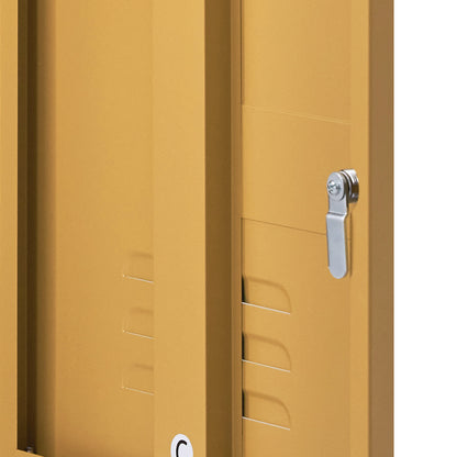 ArtissIn Bedside Table Metal Cabinet - Yellow