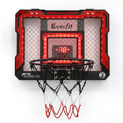 Everfit Mini Basketball Hoop Over Door Indoor LED Scoreboard Kids Set 40x30cm