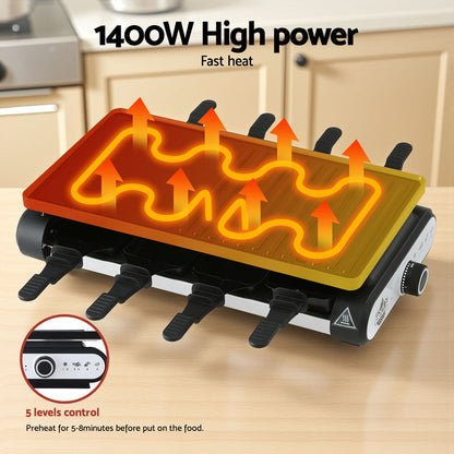 Grillz 1400W Electric BBQ Grill w/ 7 Cooking Pans