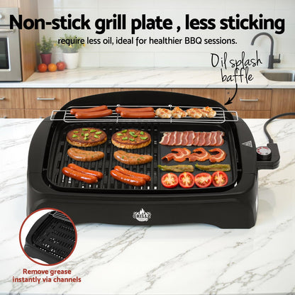 Grillz 1950W Electric BBQ Grill Non-stick Plate for Indoor Outdoor