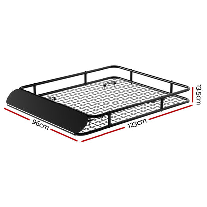 Giantz Universal Car Roof Rack Basket Luggage Vehicle Cargo Carrier 123cm Black