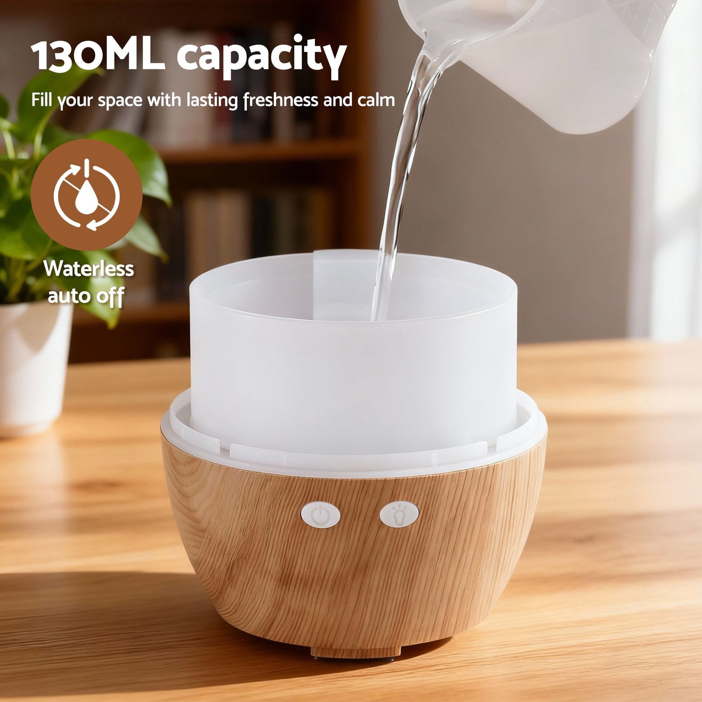 Devanti Ultrasonic Aroma Diffuser Aromatherapy 130ml LED Lights Iron Humidifier Forest