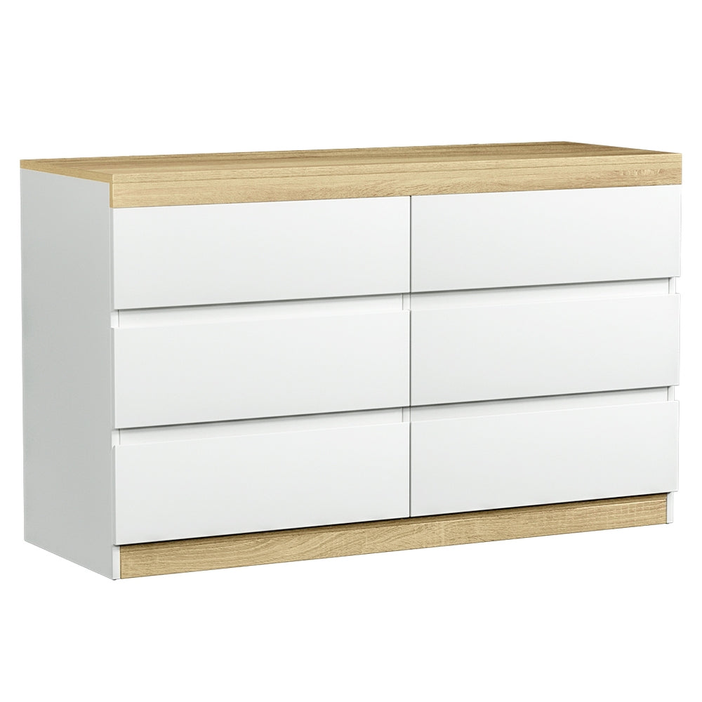 Artiss 6 Chest of Drawers Cabinet Dresser Table Tallboy Storage Bedroom White