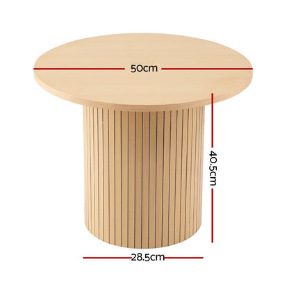 Artiss Coffee Table Round Fluted