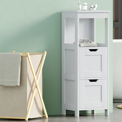 Artiss Bathroom Storage Cabinet 89cm Floor Toilet Drawer Bedroom Organizer Standing White