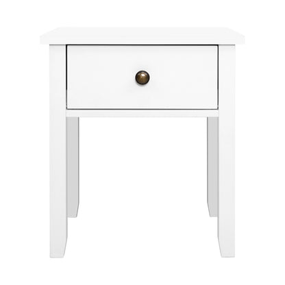 Artiss Bedside Table 1 Drawer - BOW White