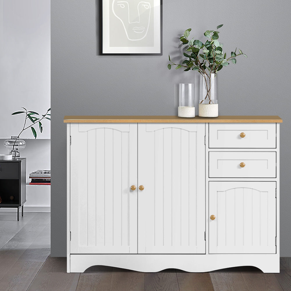 Artiss Buffet Sideboard 3 Doors - BERNE White