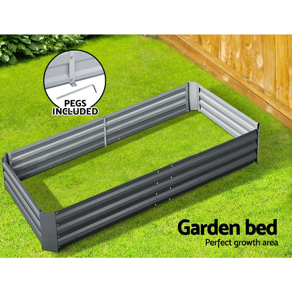 Green Fingers Garden Bed 210x90cm Planter Box Raised Container Galvanised Steel