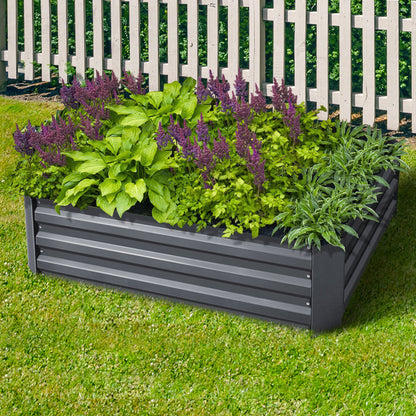 Green Fingers 2x Garden Bed 120x90cm Planter Box Raised Container Galvanised Herb