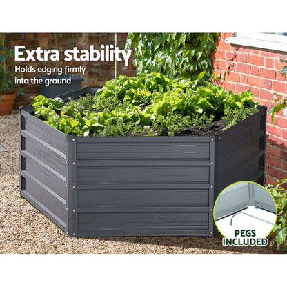 Green Fingers 2x Garden Bed 130x130x46cm Planter Box Raised Container Galvanised