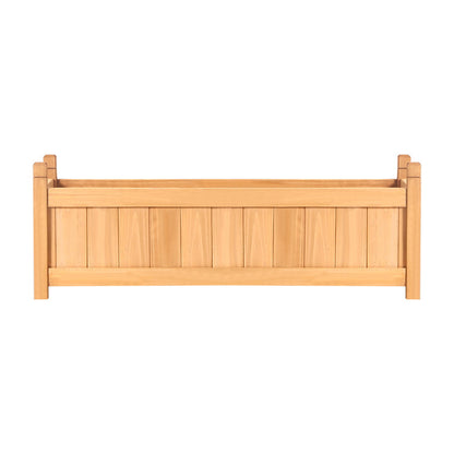 Green Fingers Garden Bed 90x30x33cm Wooden Planter Box Raised Container Growing