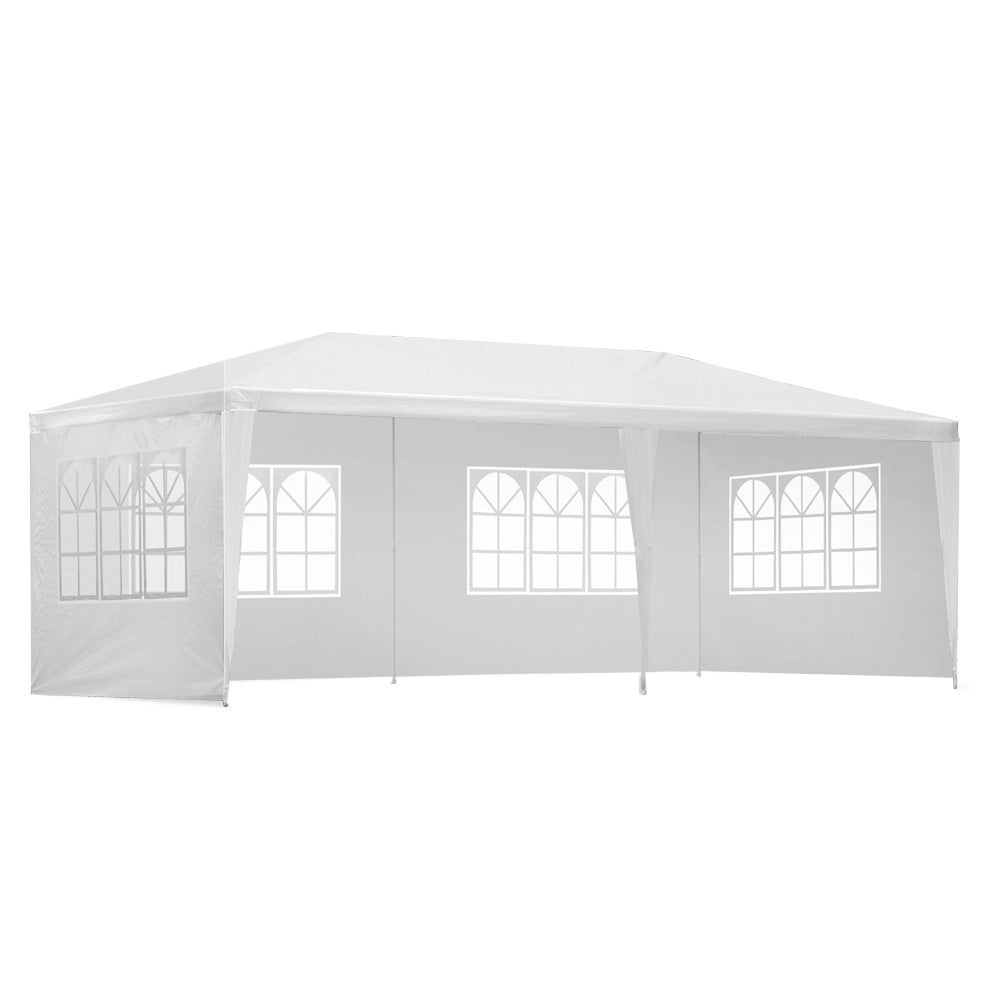 Instahut Gazebo 3x6m Marquee Wedding Party Tent Outdoor Camping Side Wall Canopy 4 Panel White