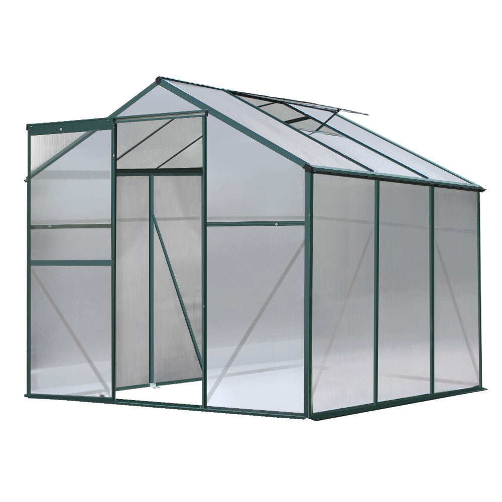 Greenfingers Greenhouse 1.9x1.9x1.83M Aluminium Polycarbonate Green House Garden Shed