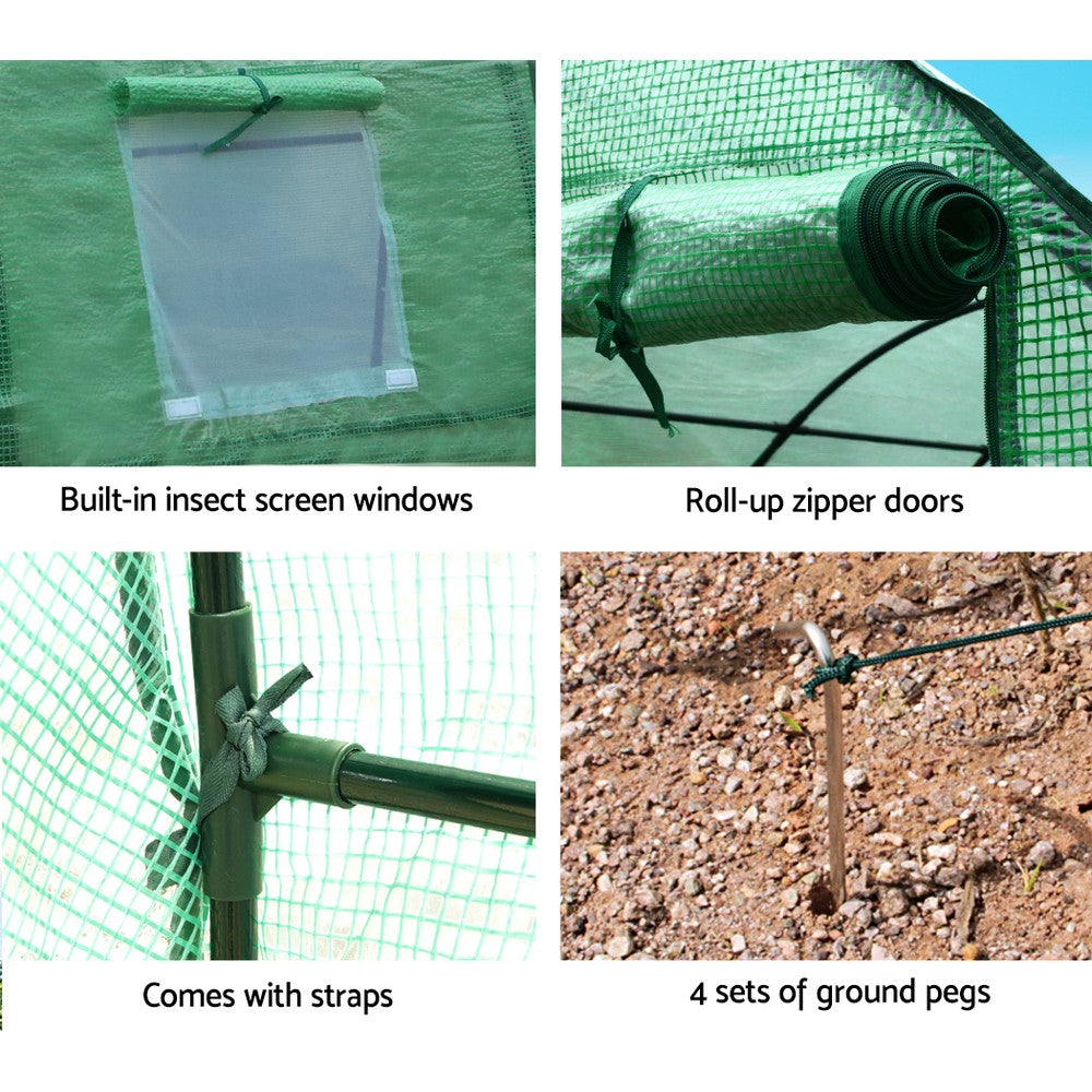 Greenfingers Greenhouse 3x2x2M Walk in Green House Tunnel Plant Garden Shed Dome