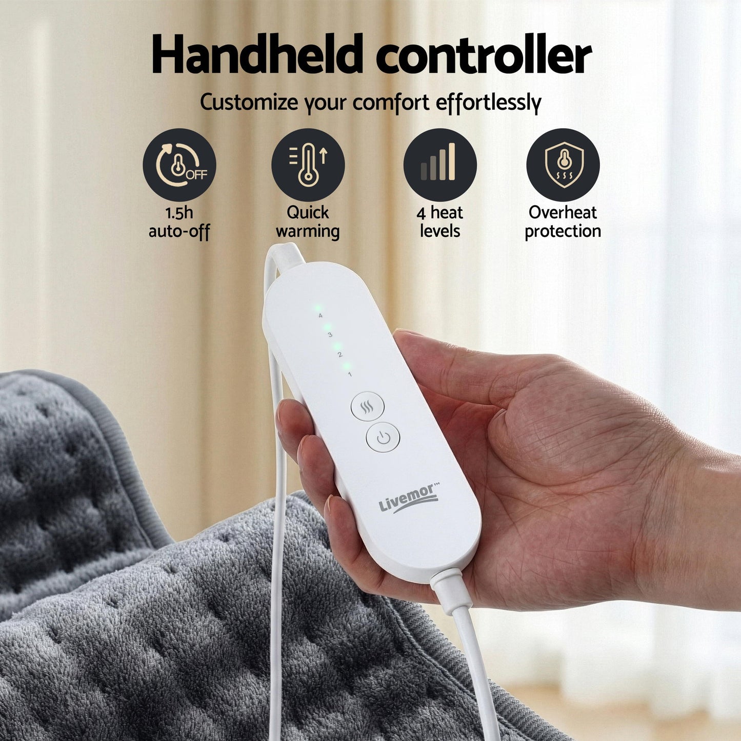 Livemor Electric Heating Pad Heat Mat 60x39cm