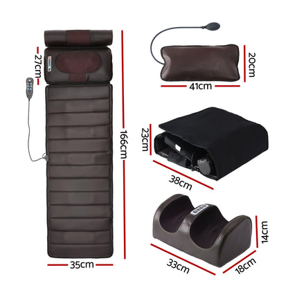 Livemor Massage Mat Kneading Neck Foot Massager Heated Vibration Airbag Mattress