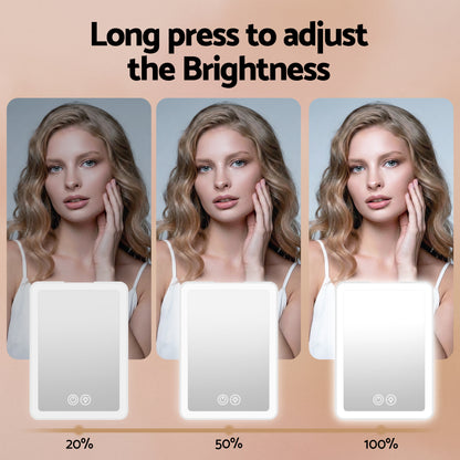 Embellir Portable Travel Makeup Mirror Rechargeable Makeup Mirror with Lights 10x Magnifier White