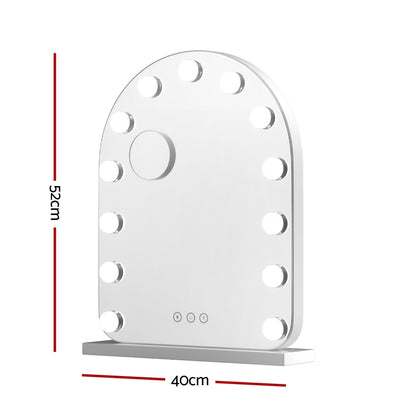 Embellir Makeup Mirror 40x50cm Dressing Vanity LED Bulb Light with 5x Magnification White Arch
