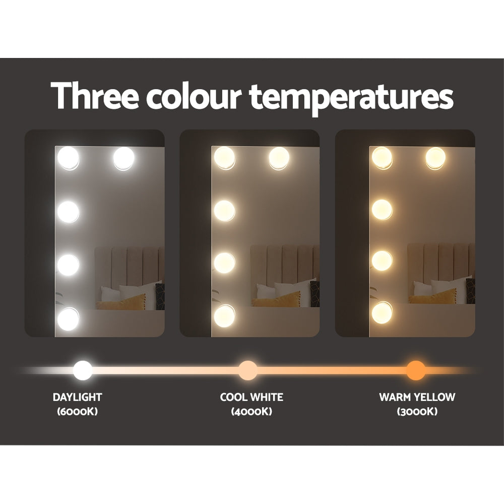 Embellir Bluetooth Makeup Mirror 58x46cm Hollywood Vanity with LED Light Wall