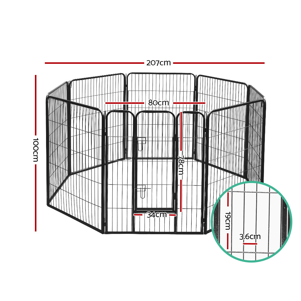 i.Pet 40" 8 Panel Dog Playpen Pet Exercise Cage Enclosure Fence Play Pen