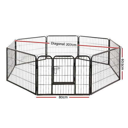 i.Pet 24" 8 Panel Dog Playpen Pet Exercise Cage Enclosure Fence Play Pen