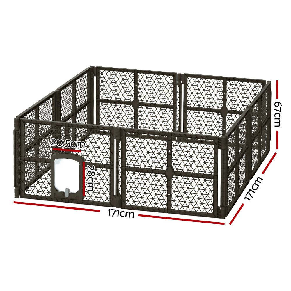 i.Pet Dog Playpen Enclosure 8 Panel Pet Fence Plastic Play Pen