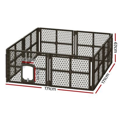 i.Pet Dog Playpen Enclosure 8 Panel Pet Fence Plastic Play Pen