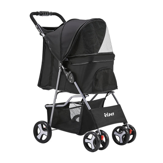 i.Pet 4 Wheel Pet Stroller - Black