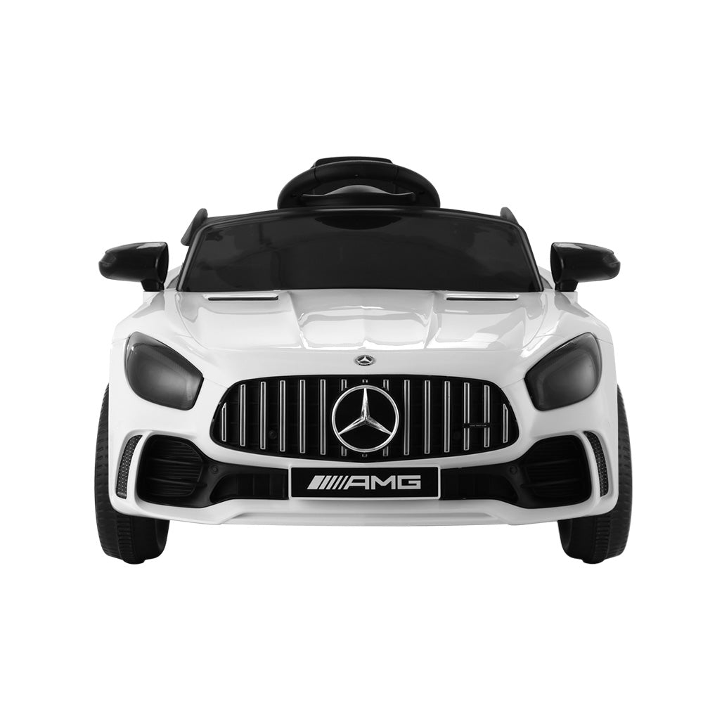 Kids Electric Ride On Car Mercedes-Benz AMG GTR Licensed Toy Cars Remote White