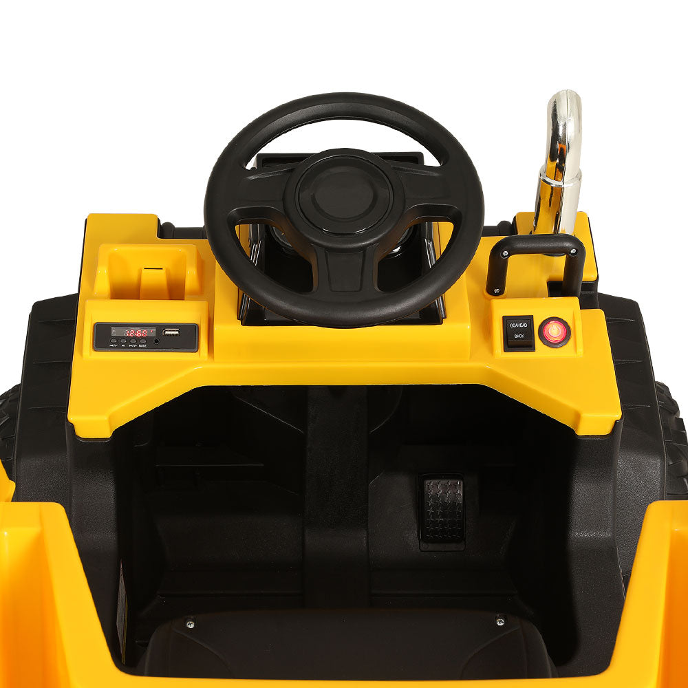 Rigo Kids Electric Ride On Car Dumptruck Loader Toy Cars 12V Yellow