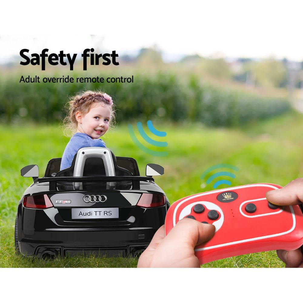 Kids Electric Ride On Car Audi Licensed TTRS Toy Cars Remote 12V Battery Black