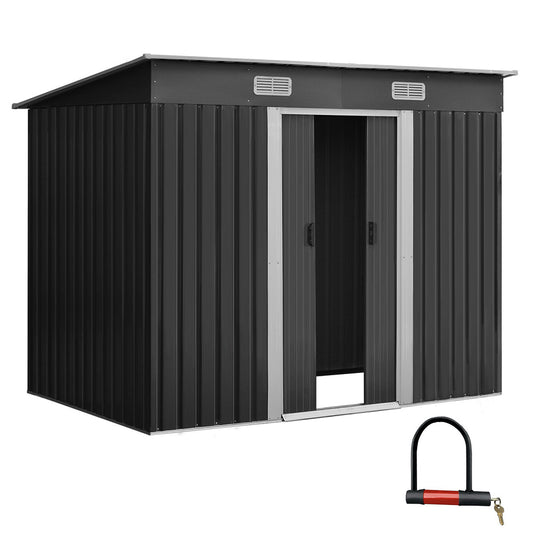 Giantz Garden Shed 2.38x1.31M Sheds Outdoor Storage Tool Metal Workshop Shelter Sliding Door