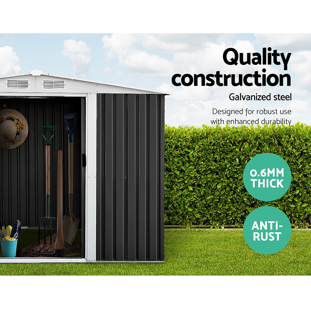 Giantz Garden Shed 2.58x2.07M Sheds Outdoor Storage Workshop Metal Shelter Sliding Door