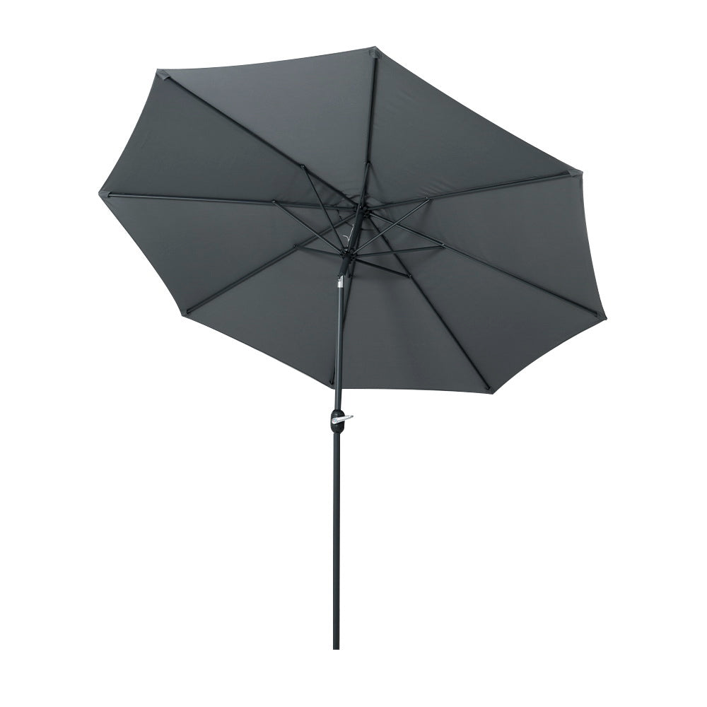 Instahut 3m Outdoor Umbrella Beach Pole Garden Patio Tilt Charcoal