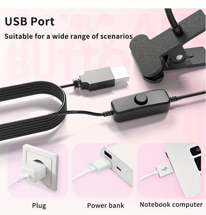 Straight UV/LED Nail Lamp, Table Lamp, Night Light, USB Nail Clamp Light, Gel Polish Curing Light with UV/LED Dual Function（WHITE）