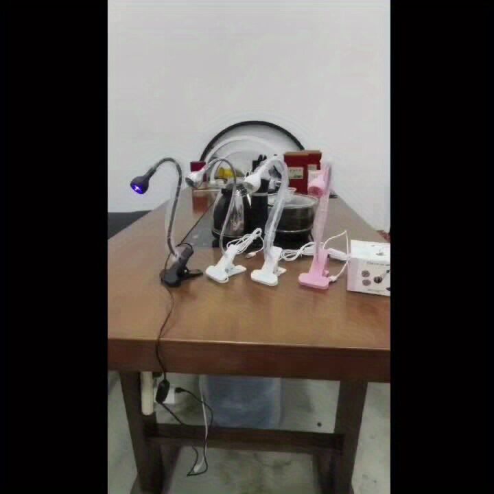 Straight UV/LED Nail Lamp, Table Lamp, Night Light, USB Nail Clamp Light, Gel Polish Curing Light with UV/LED Dual Function（WHITE）