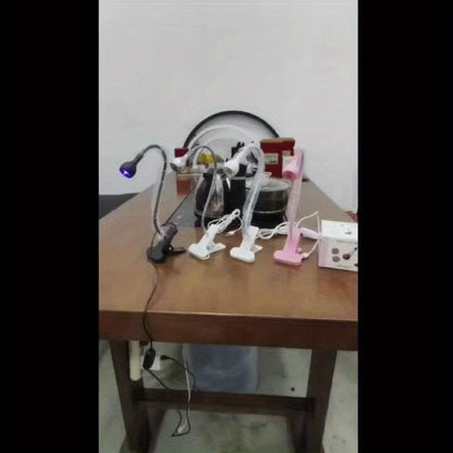 Straight UV/LED Nail Lamp, Table Lamp, Night Light, USB Nail Clamp Light, Gel Polish Curing Light with UV/LED Dual Function（WHITE）