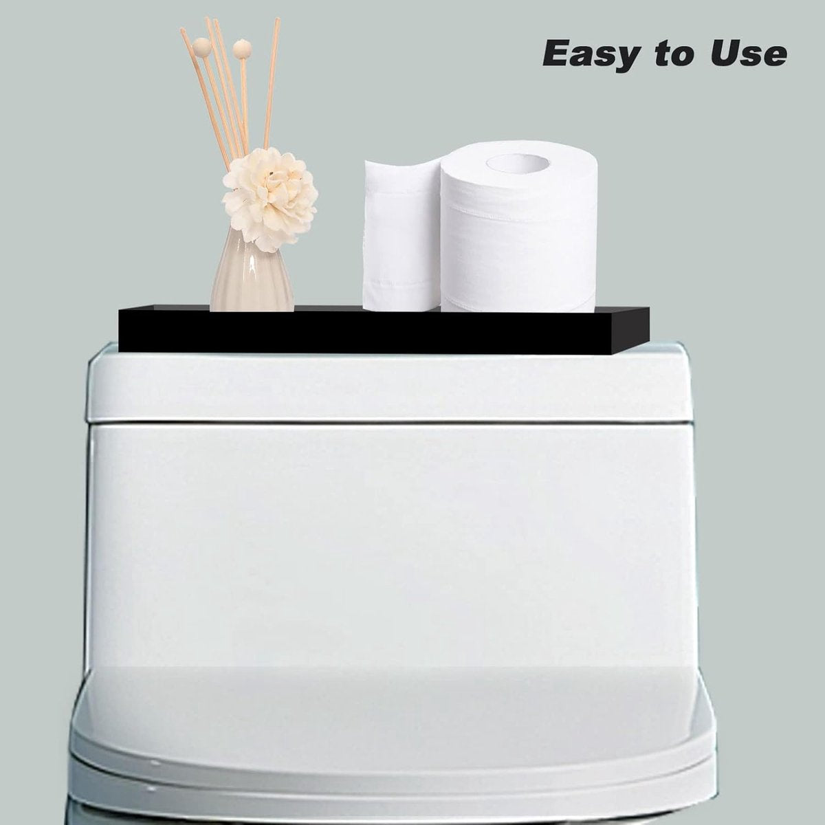 Tray - Set of 2 - Dressing table tray - Bathroom storage tray - Cosmetics storage tray - Bathroom storage box - Suitable for storing candles, soap, towels, perfume, etc. - Black - 20x10x1.8 cm