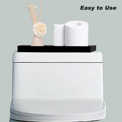 Tray - Set of 2 - Dressing table tray - Bathroom storage tray - Cosmetics storage tray - Bathroom storage box - Suitable for storing candles, soap, towels, perfume, etc. - Black - 20x10x1.8 cm