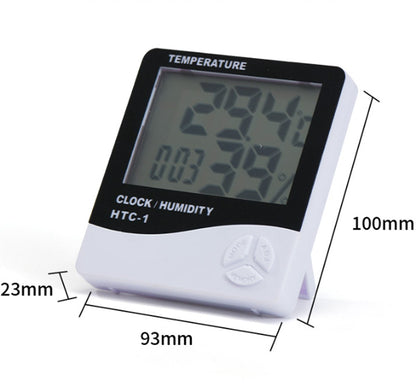 HTC-1 Home Thermometer with Electronic Alarm Clock - Creative Thermometer and Hygrometer with Large Screen - Portable Visual Alarm Clock