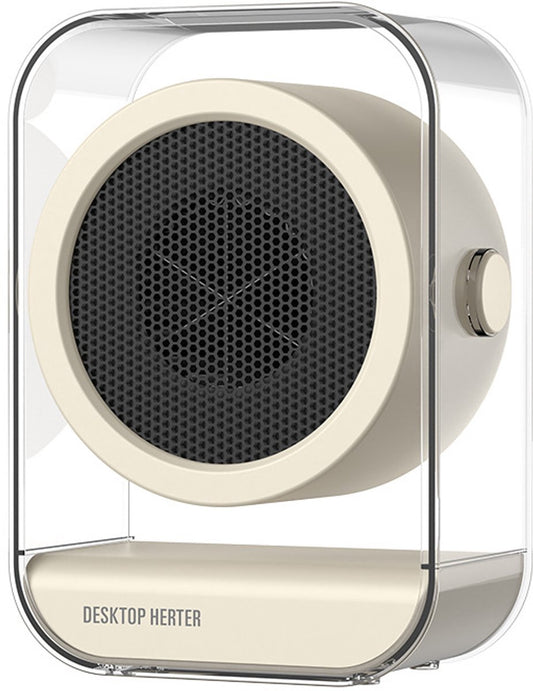 Electric Heater - Portable Electric Heater - Desk Fan Heater - Small Household Fan Heater - Portable, Fast Heating Electric Heater for Office Use - Two Temperature Settings - Off White