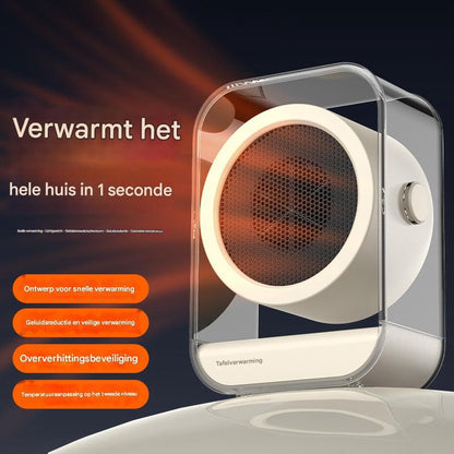 Electric Heater - Portable Electric Heater - Desk Fan Heater - Small Household Fan Heater - Portable, Fast Heating Electric Heater for Office Use - Two Temperature Settings - Off White