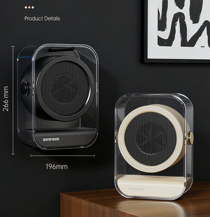 Electric Heater - Portable Electric Heater - Desk Fan Heater - Small Household Fan Heater - Portable, Fast Heating Electric Heater for Office Use - Two Temperature Settings - Off White